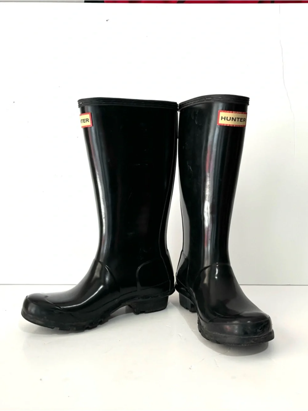 Hunter Rubber Tall Rain Boots Girls 3G Gloss Black